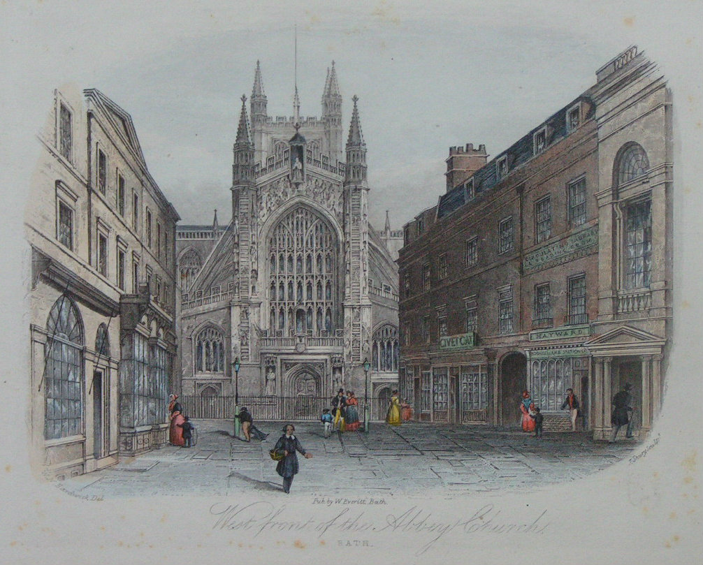 Steel Vignette - West Front of the Abbey Church, Bath - Shury